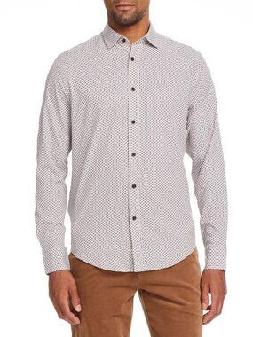 Brooklyn Brigade Tan with Blue Mini Dot Print Performance Shirt/3306